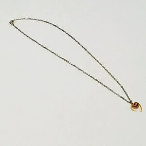 Heart Flower Chain Link Necklace 16"